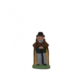 Santons De Provence Arterra - Berger Vieux Collection Les Blancs - 7 Cm, Argile Décorée à La Main
