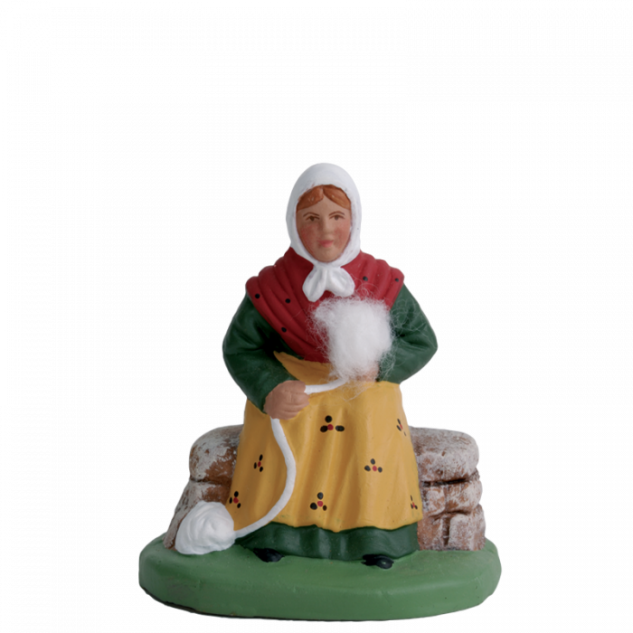 Santon Fileuse Assise - 7CM De Provence | Santons